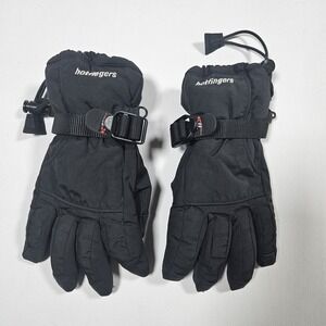 Hot Fingers Winter Gloves Youth Large 9-10 Black Insulated Ski Snow Kids
